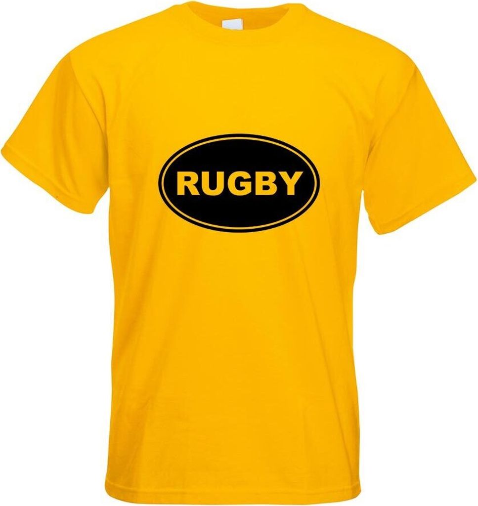 Kiwistar - T-Shirt - gelb - Rugby Motiv Bedruckt Funshirt Design Print - mit Motiv Bedruckt - Funshirt Design - Sport - Freizeit - Herren - M