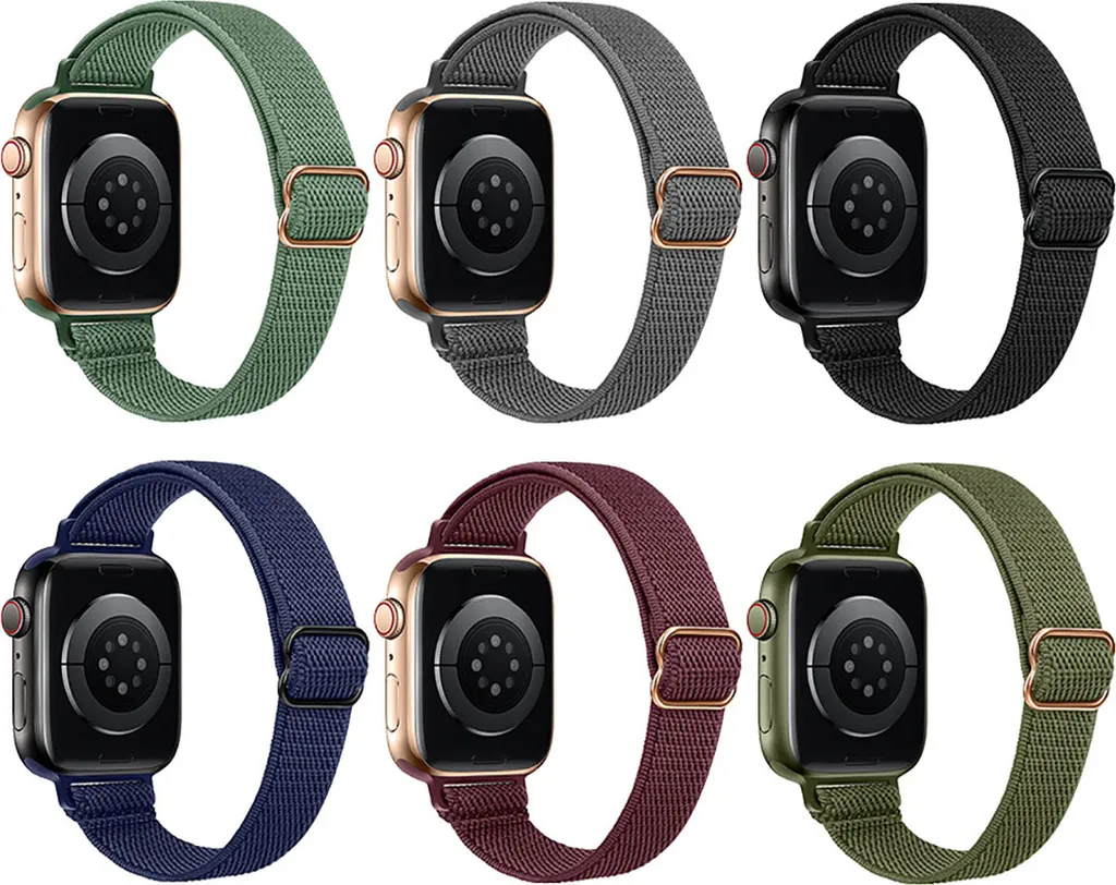 Bracelets Apple Watch 44mm Nylon Tissé - Lot de 6 Multicolores Série Revolt