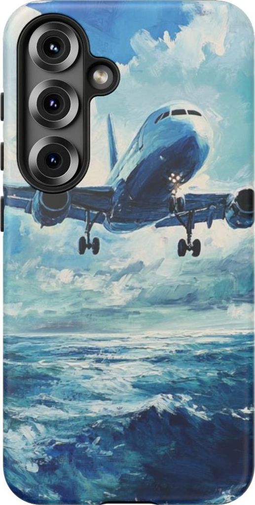 Flugzeug über stürmischer See – Hülle Kompatibel mit Galaxy S25