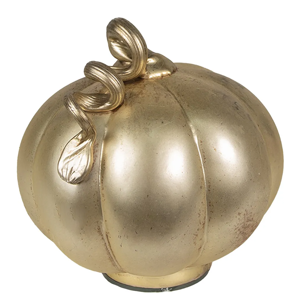 Clayre & Eef Decorazione Zucca Ø 21x22 cm Vetro color oro