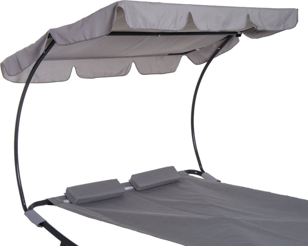 Outsunny Doppelliege Sonnenliege Relaxliege rollbar mit Produktbild 12