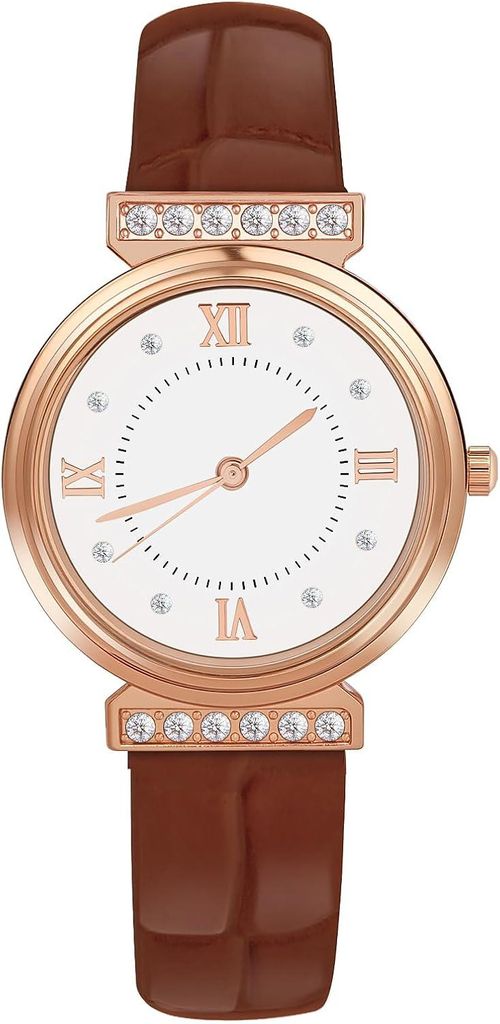 Damenuhr, Damen Analog Quarz Uhr mit Leder Armband, Uhren Produktbild 