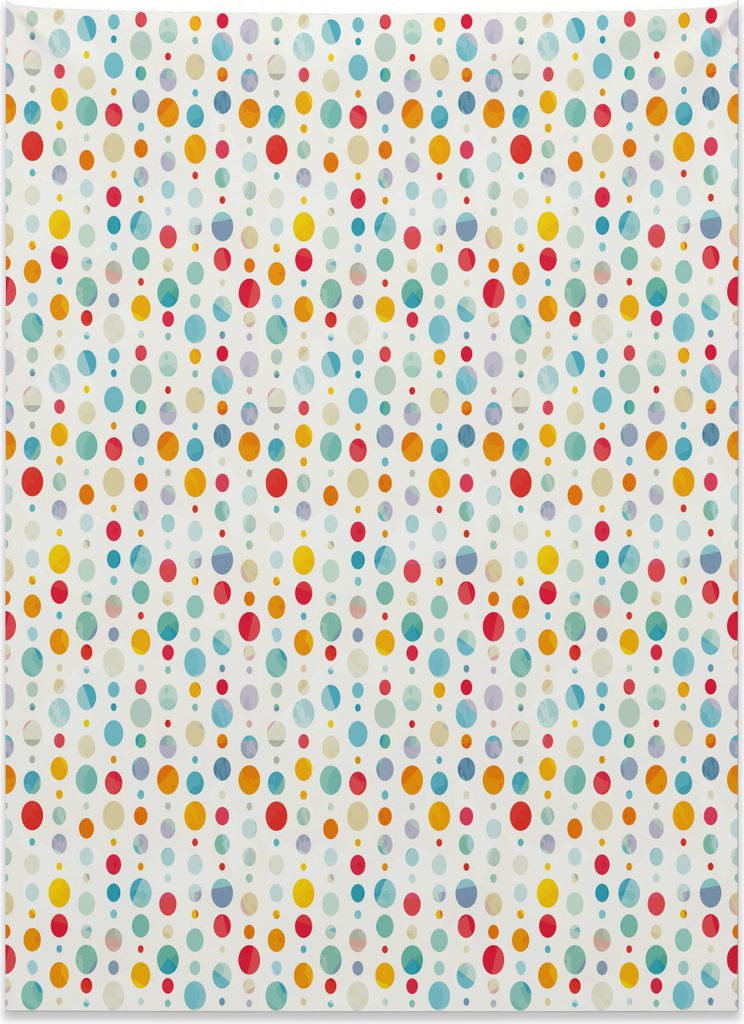 Abakuhaus Abstrakt Wandteppich, Bunte große Punkte aus Weiches Mikrofaser Stoff Kein Verblassen Klare Farben Waschbar, 110 x 150 cm, Mehrfarbig