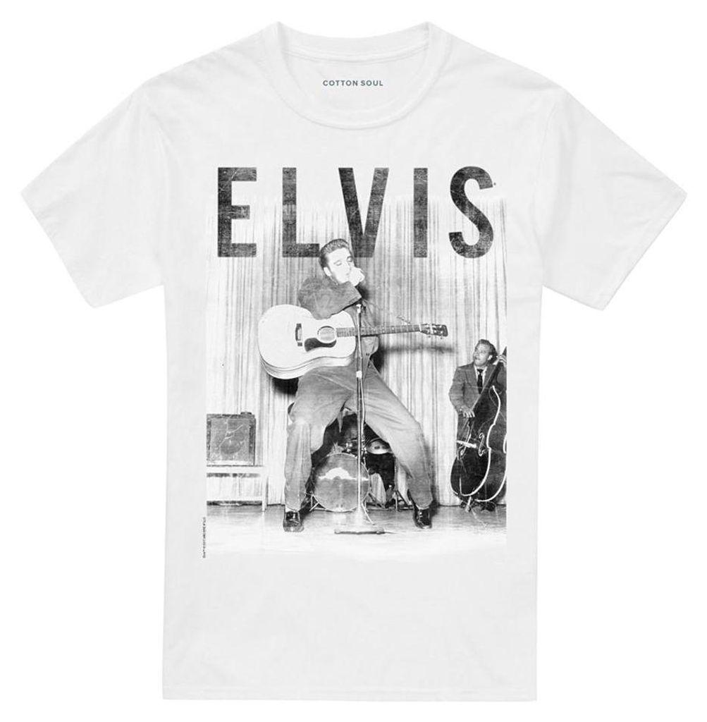 Elvis Presley - "With The Band" T-Shirt für Herren/Damen Uni TV32970 (5XL) (Weiß)