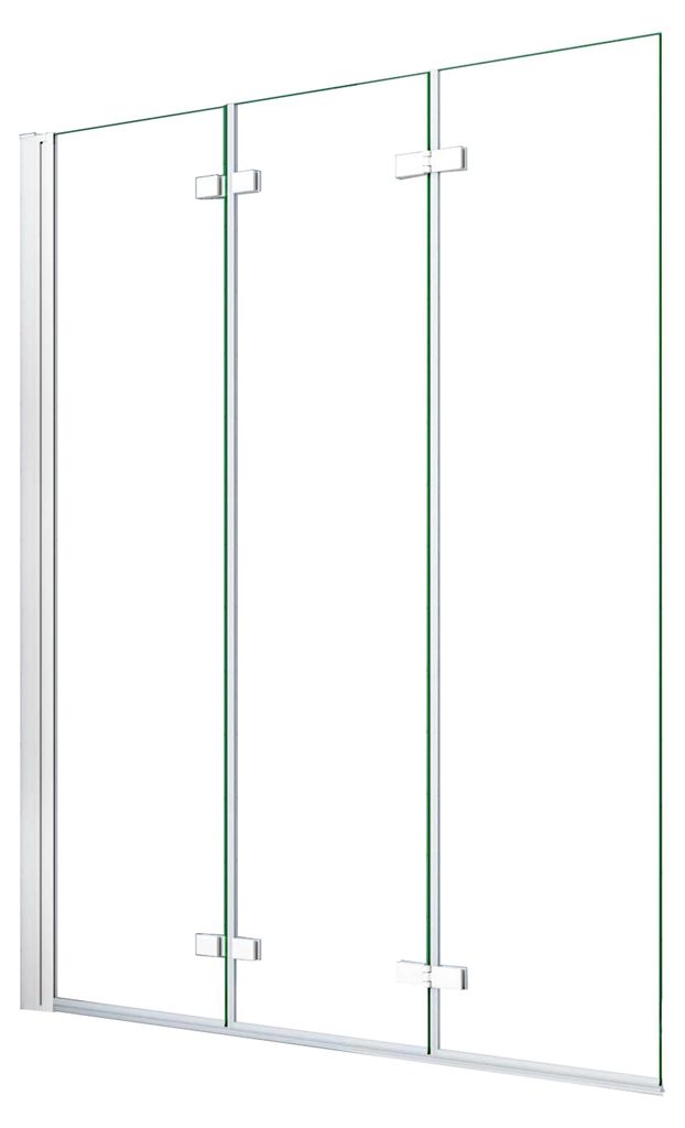 Duschspa 130x140cm Weiß Badewanneaufsatz 3-teilig Faltwand Produktbild 