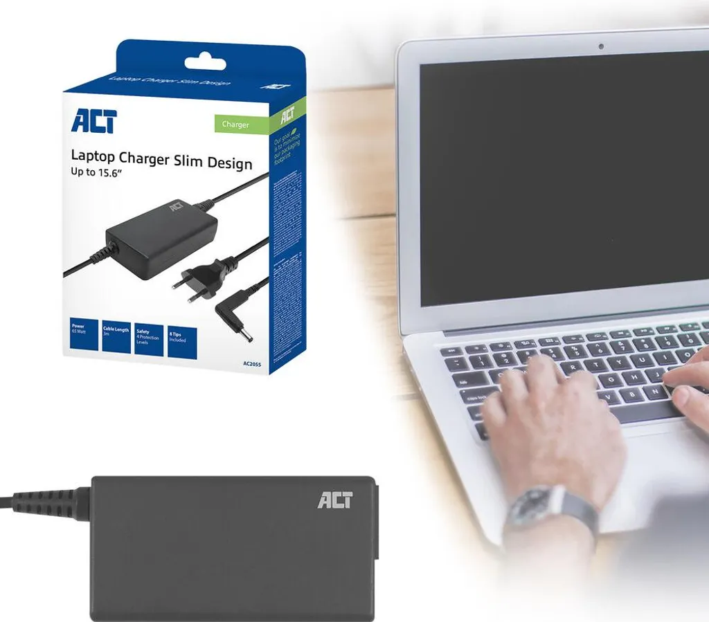 Offerta Incredibile! Caricabatterie Notebook 65W ACT AC2055 Universale - 12
