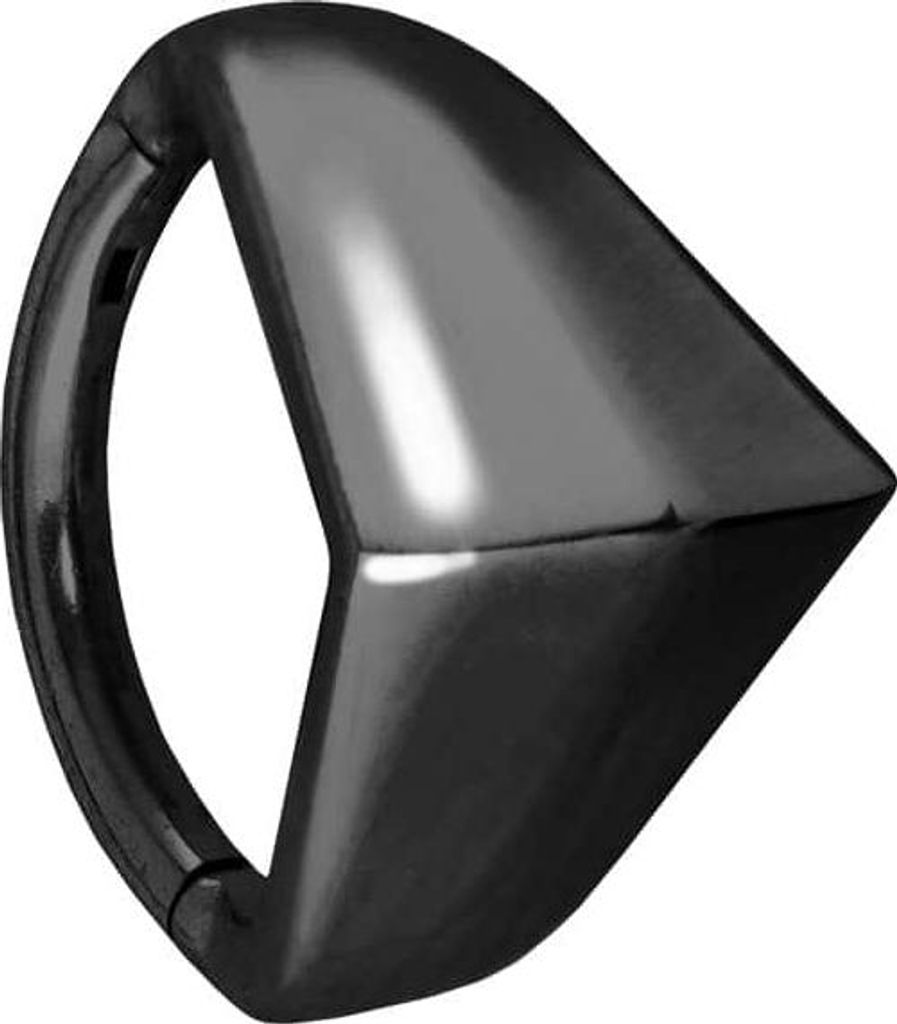 Ohrpiercing, Nasenpiercing, Septum Piercing Chirurgenstahl Segmentring Clicker SCHILD Schwarz Innendurchmesser: 10 mm