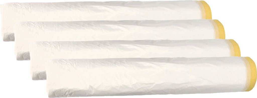 KOTARBAU 4er Set Abdeckfolie mit Klebeband 360mm x 20m für Maler- und Renovierungsarbeiten