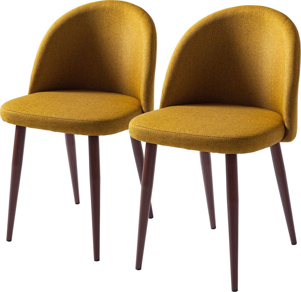 home24 Polsterstuhl - 2er-Set - Webstoff / Metall Produktbild 