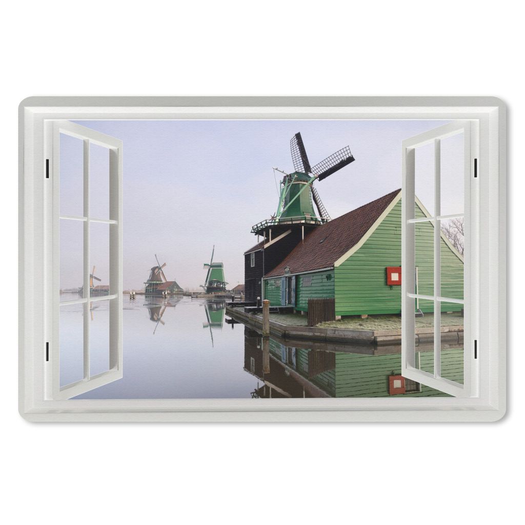 MuchoWow Schreibtischunterlage Aussicht - Haus - Mühle 60x40 cm - XXL Mauspad - Großes Mauspad