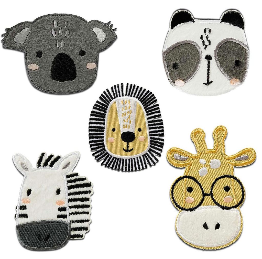 Zoo sada 5 záplat so zvieratami, nažehľovacie záplaty, Obrázok produktu 