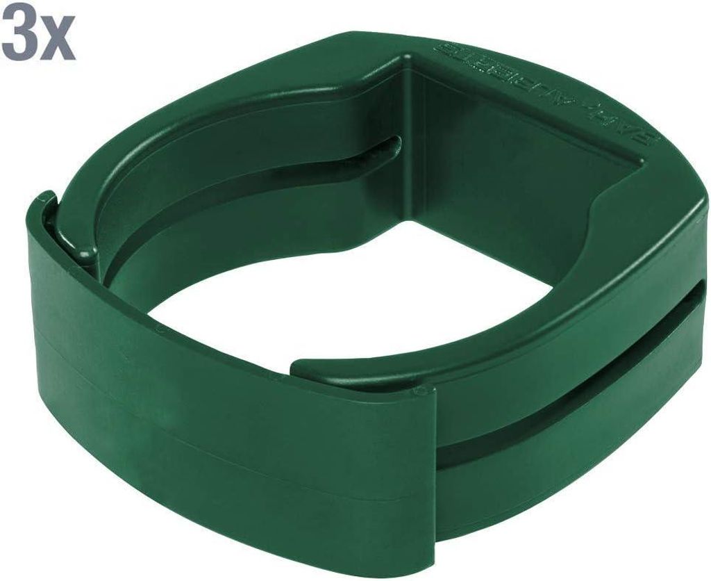 Alberts Fix-Clip Pro zur Befestigung von Schweißgittern an Zaunpfosten, Kunststoff, grün, für Pfosten-Ø 60 mm, 3er Set