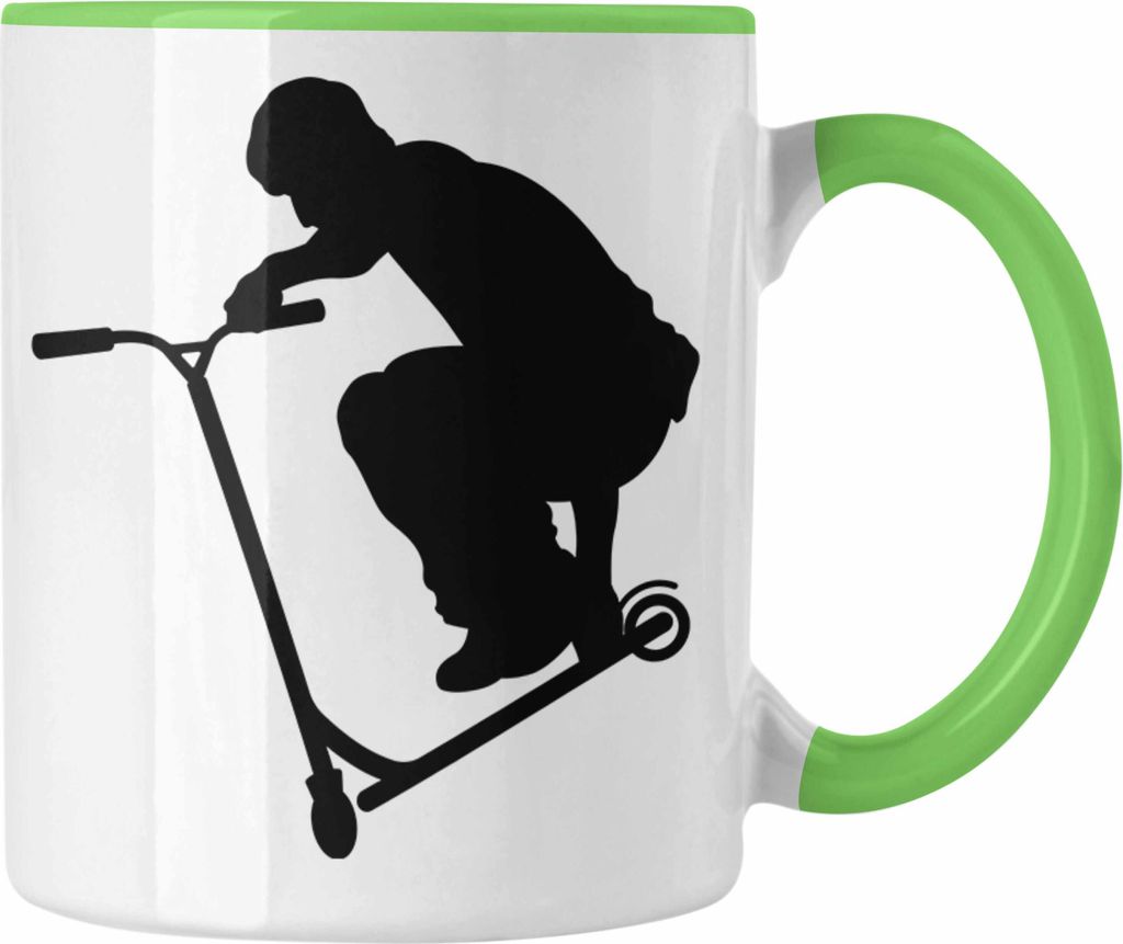 Trendation - Scooter Roller Fahrer Geschenk Tasse Scooterfahrer Geschenkidee Scooting Geschenkidee Jungs Profi Scooterfahrer Stunt (Grün)