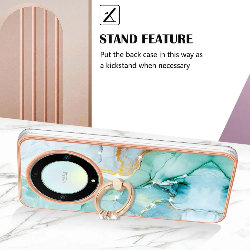 Honor X9a Magic5 Lite Case Marble: Custodia Chic Marmo Caffè con Ring - 3