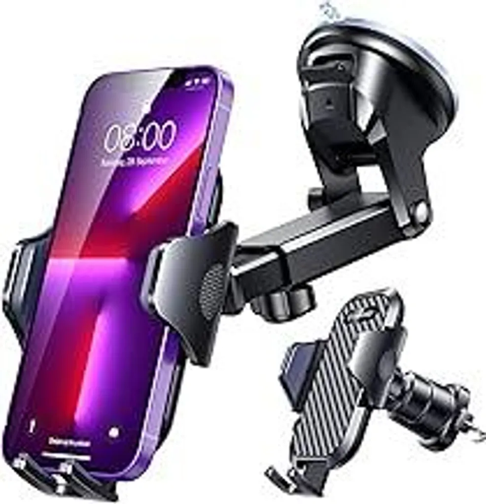 VANMASS 2026? Classe militare? Supporto per cellulare da auto aggiornato? Ventosa e gancio per bocchetta di ventilazione ultra resistenti? Supporto per cellulare 4 in 1 da auto, ruotabile a 360°, per iPhone, Samsung ecc.