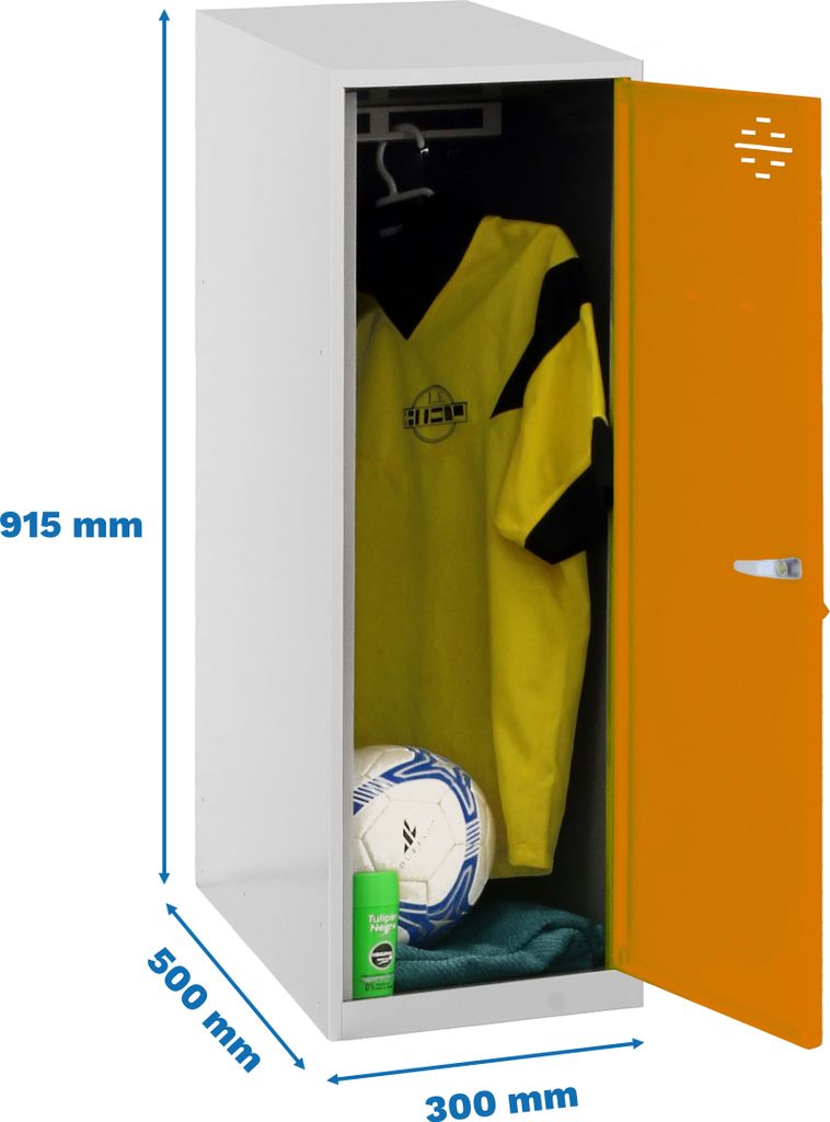 Simonrack Spind SIMONLOCKER DISM SINGLE grau, orange 8425437065132, 1 Schließfach 30,0 x 50,0 x 91,5 cm