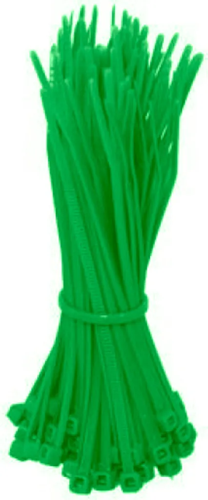 Collier de serrage nylon 140mm vert - Haute résistance - Pack de 100