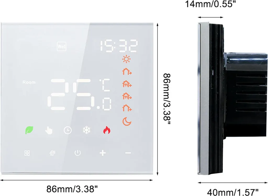 Thermostat connecté 16A tactile LCD programmable pour chauffage au sol - 4