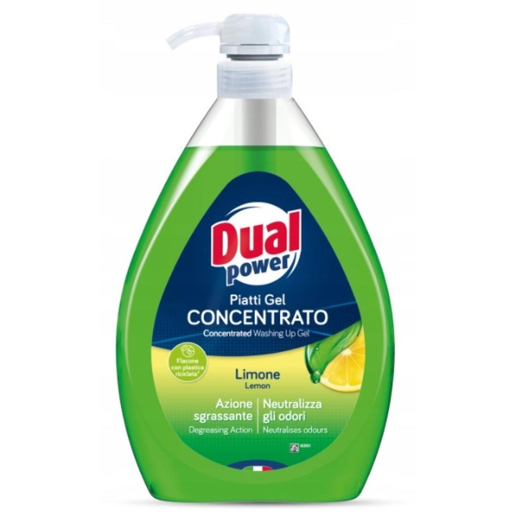 A bottle of dish soap with a pump dispenser.
