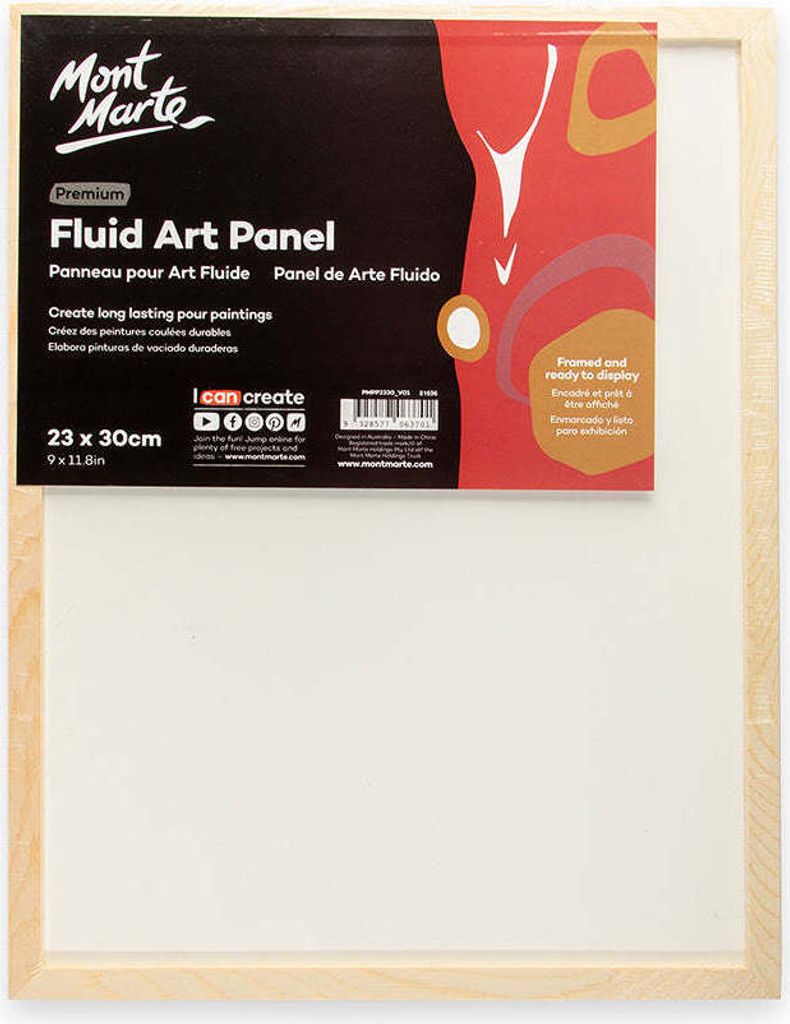 Mont Marte Premium Pouring Panels - in 23 x 30 cm - Keilrahmen, Canvas, Leinwand für die Fließtechnik, Fluid Art - hängefertig sofort