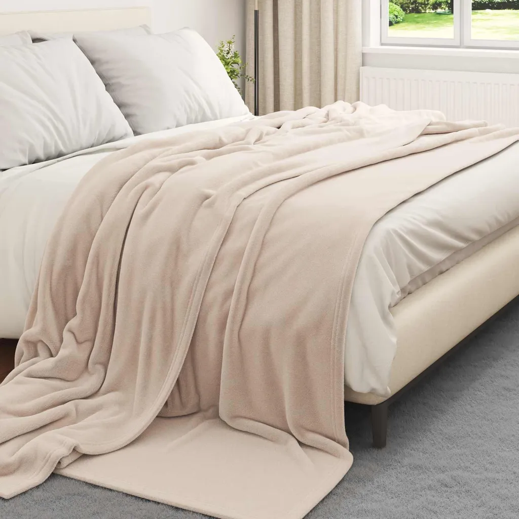 vidaXL Coperte 6 pezzi Beige 220 x 240 cm Pile - 3