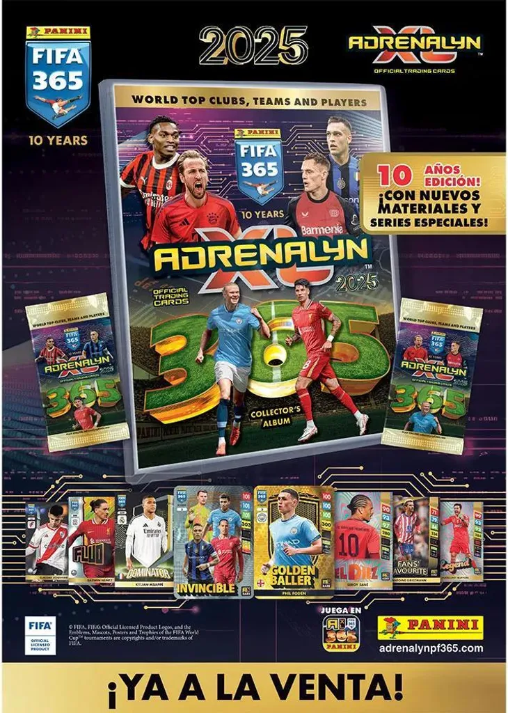 Panini FIFA 365 2025 Adrenalyn XL - Boîte 50 Pochettes Multi-Couleurs
