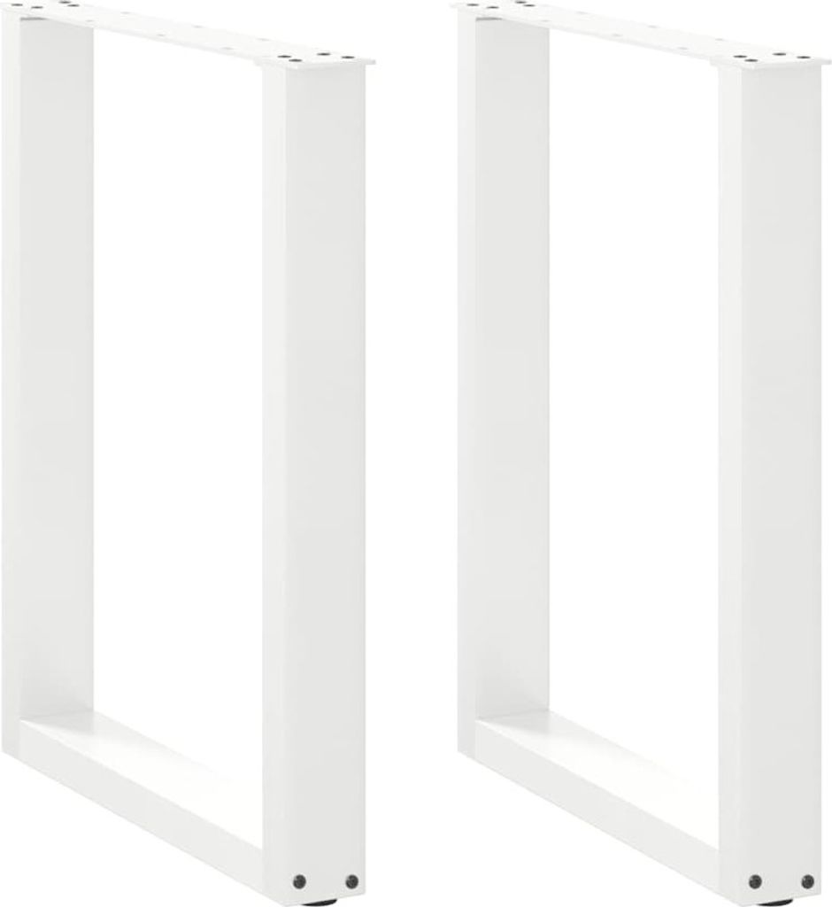 Esstischbeine U-Form 2 Stk. Weiß 60x(72-73) cm Stahl