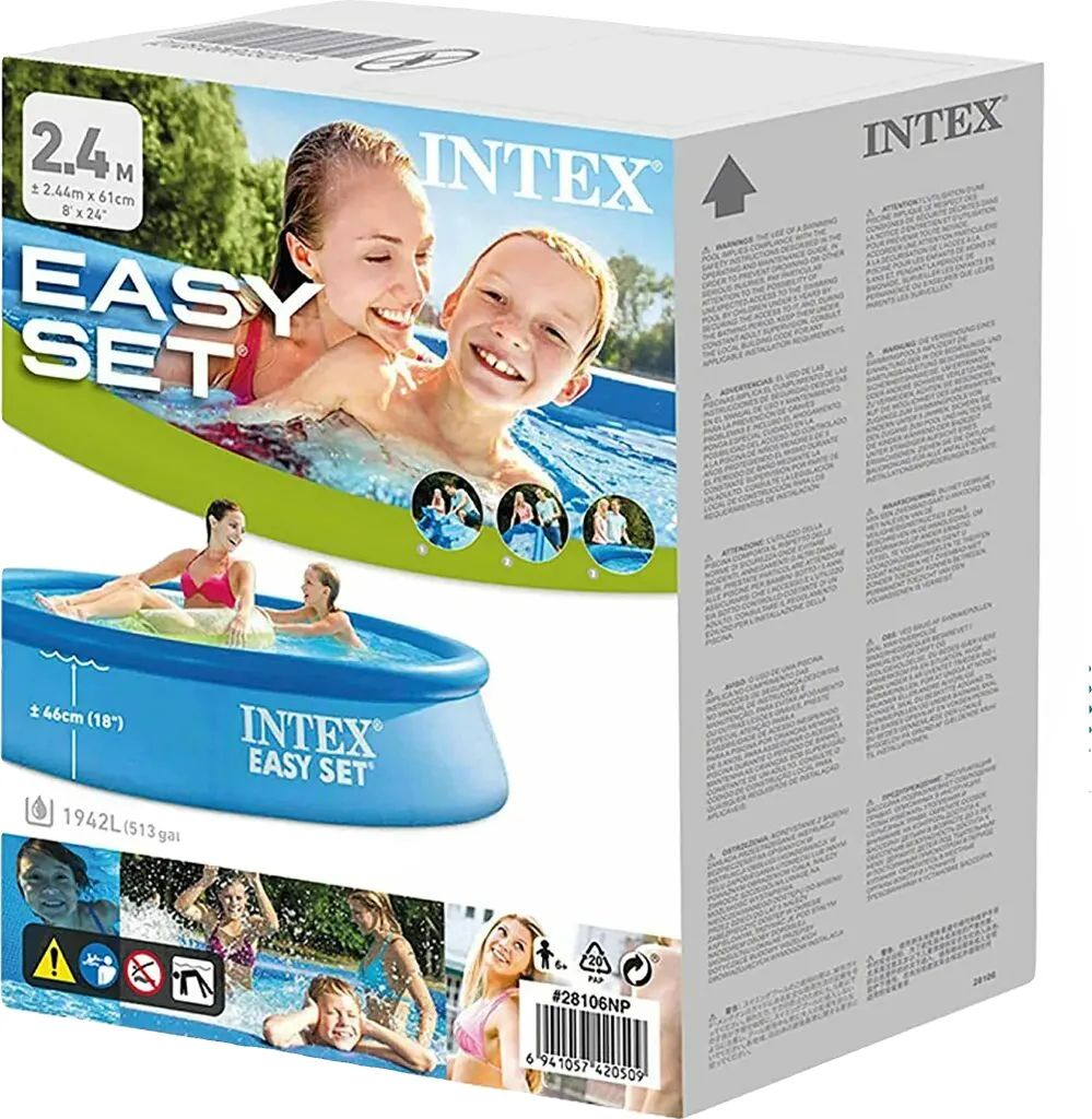 Piscine en PVC 3 couches 244m x 61cm, haute résistance aux déchirures