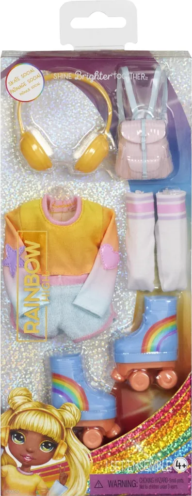 Relookez votre poupée Rainbow High avec l'ensemble Skate Social chic