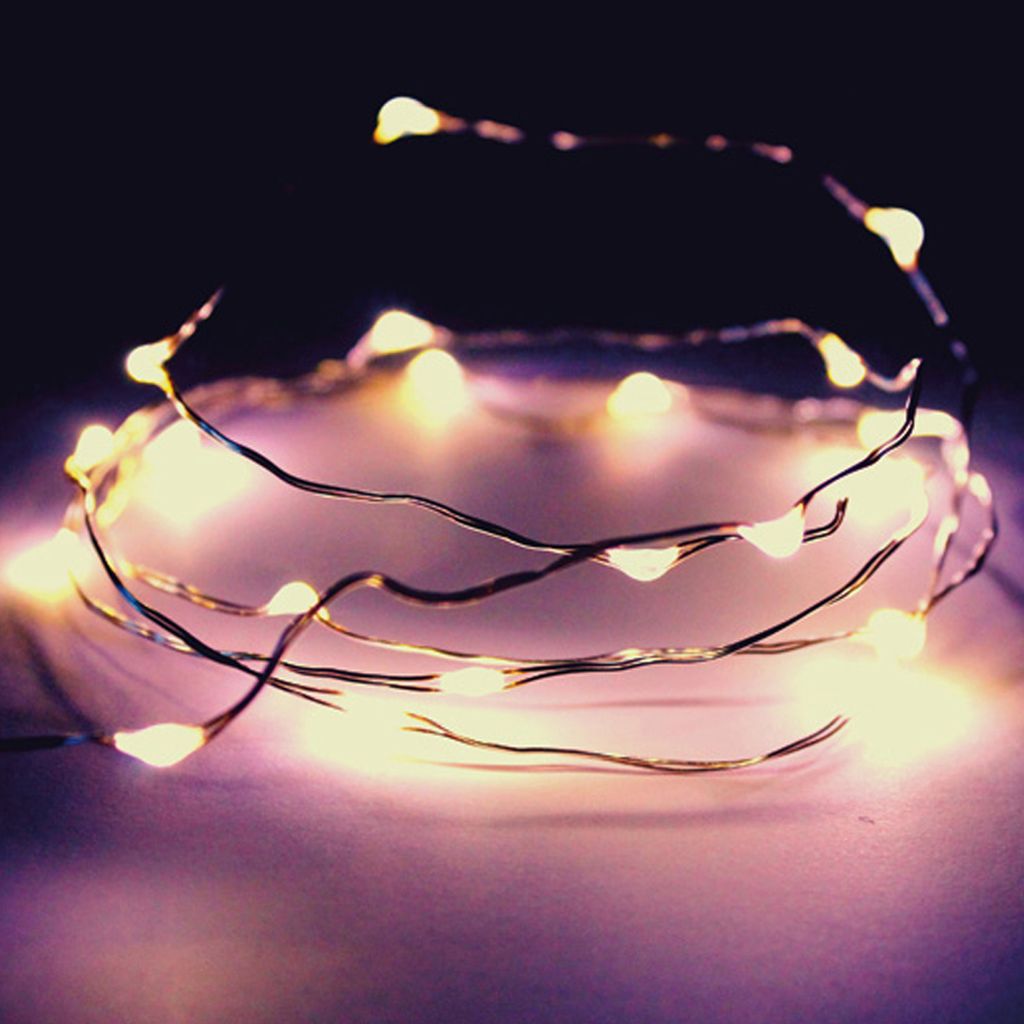 Weihnachten Lichterkette 10 LED  für Batterie warmweiß ca 120 cm Draht silber 