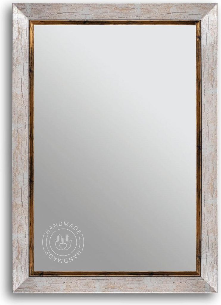 CLAMARO 'SOFIA' Antik Wandspiegel mit Rahmen | Silber Gold | Shabby Chic Vintage Barock Spiegel mit Holzrahmen | Barockspiegel inkl. Metall Aufhän...