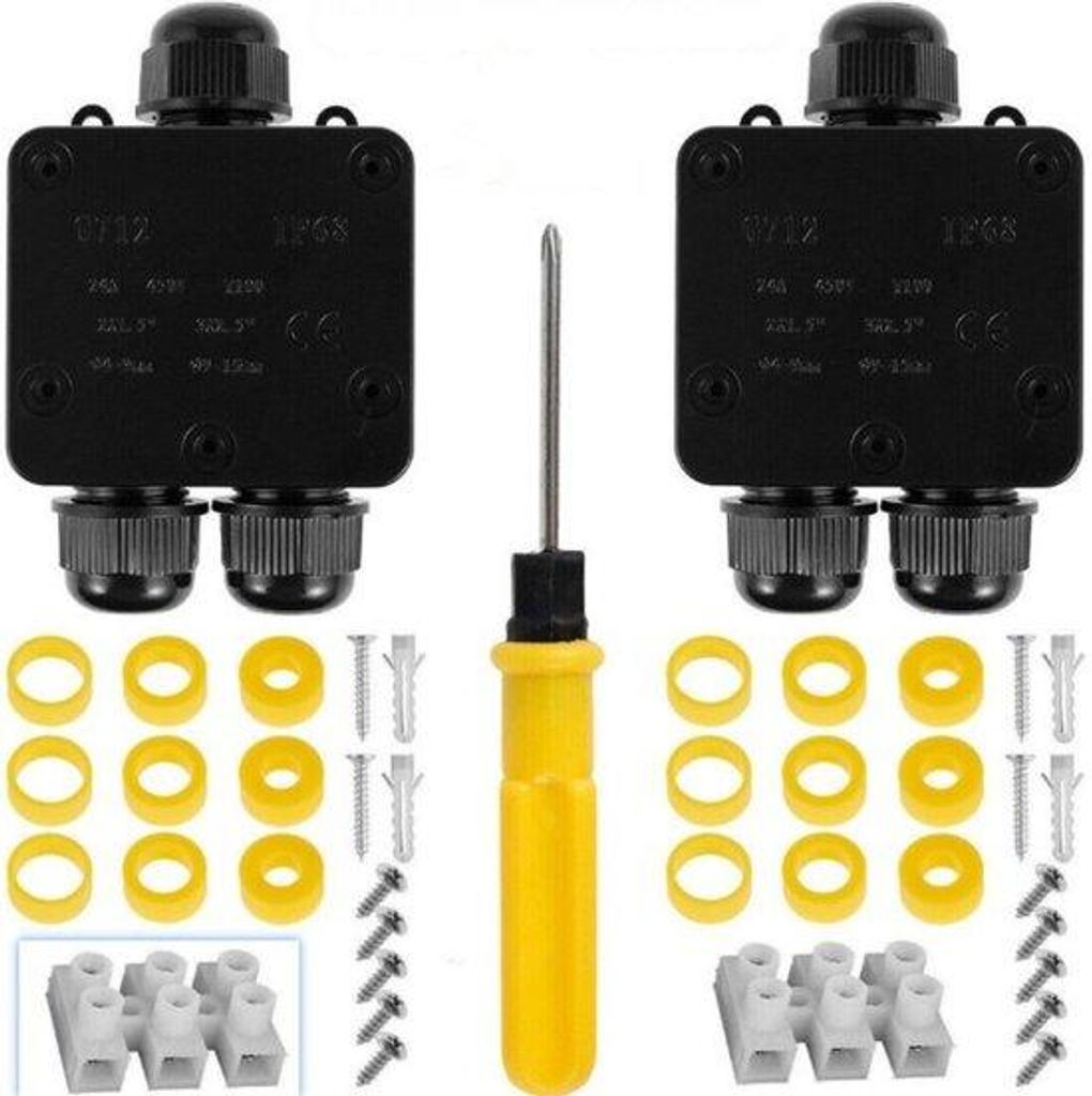 Wasserdichte Steckdose, zweiteilige Außenzubehör, T-Stück Steckdose, Kabelstecker, geeignet für Gartenprüfleitungen mit einem Durchmesser von ...