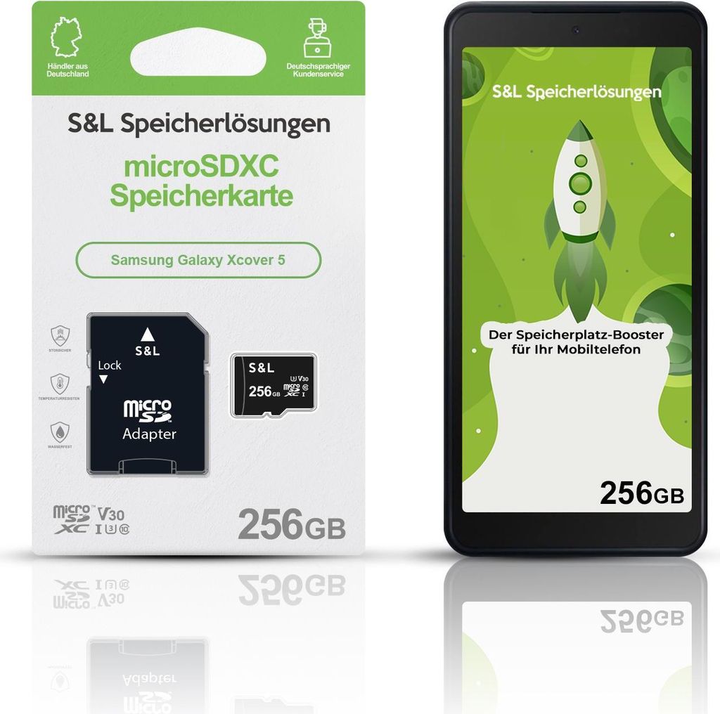 microSD Speicherkarte S&L für Samsung Galaxy Xcover 5 - Speicherkapazität: 256 GB
