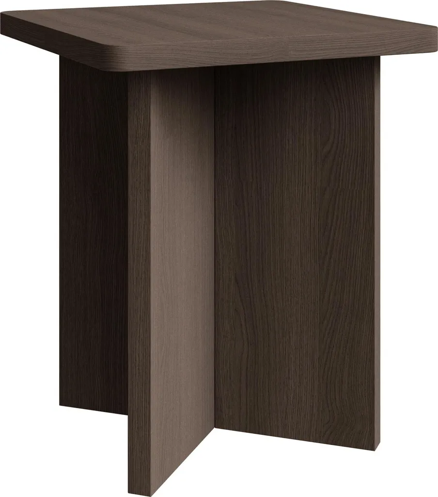 Selsey Qubeo Tavolino 42cm Marrone Cenere Struttura a Croce Design Moderno
