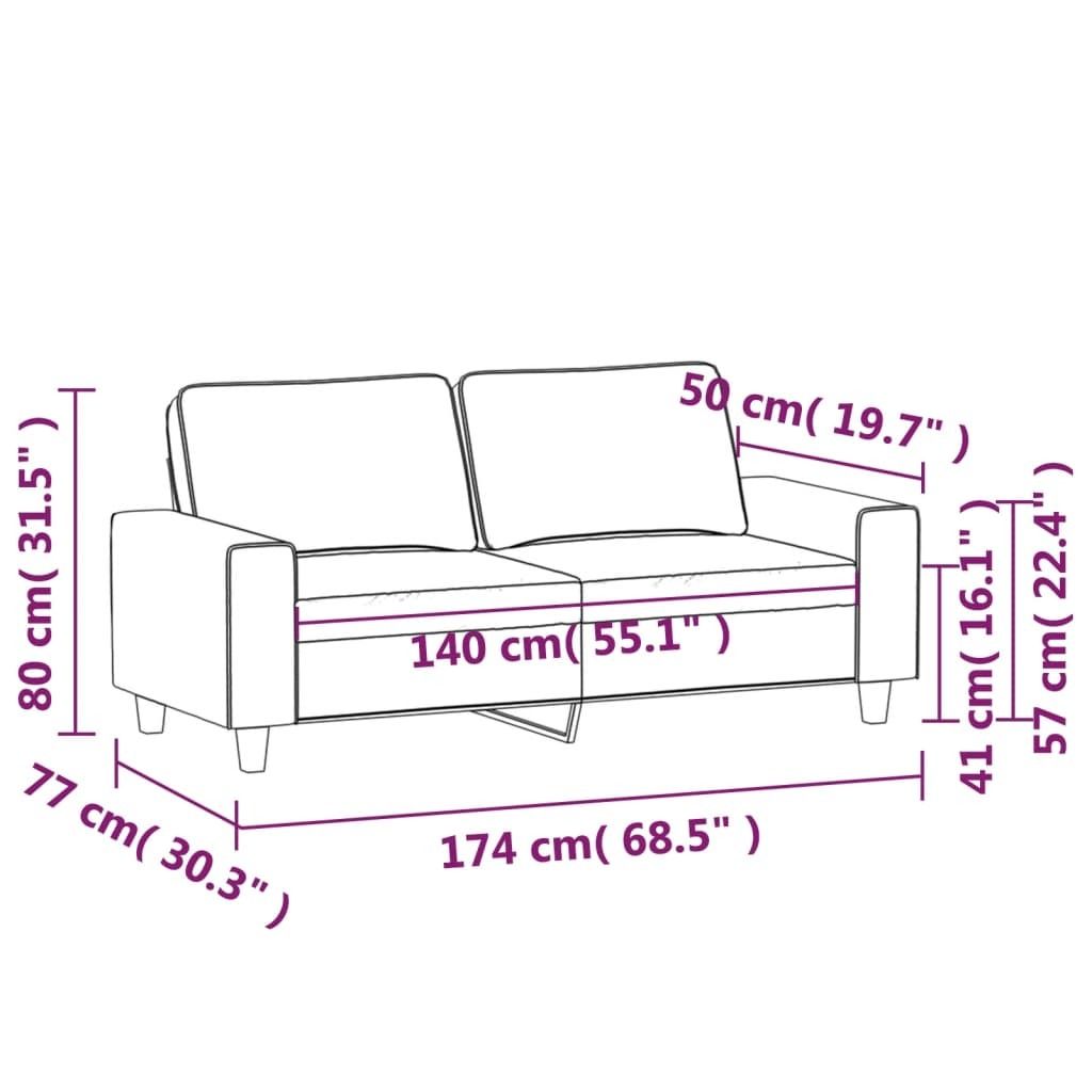 vidaXL 2-Sitzer-Sofa Schwarz 140 cm Stoff Produktbild 2