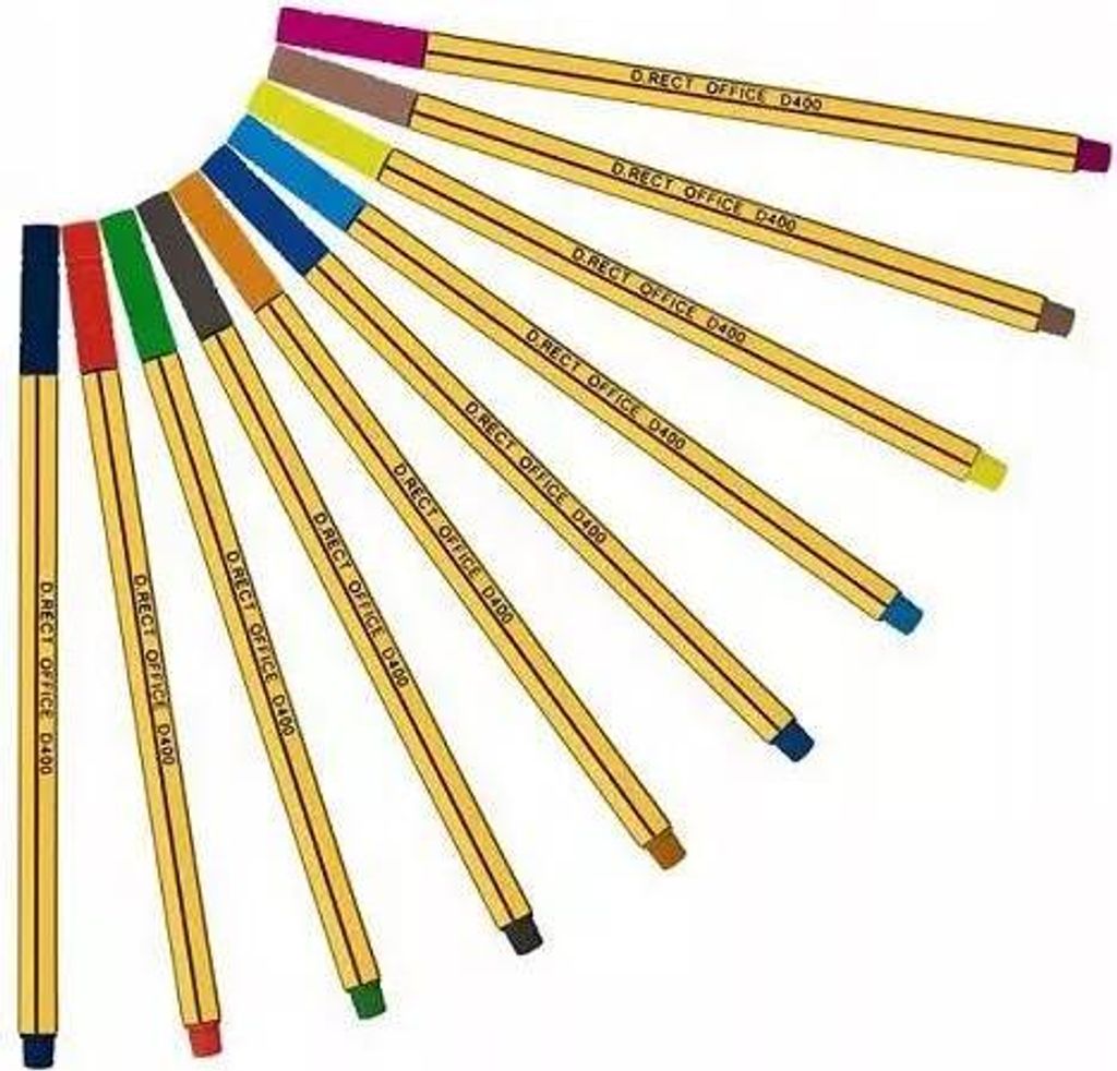 LEVIATAN D400 Fineliner Set 10 Verschiedenen Farbe | Produktbild 