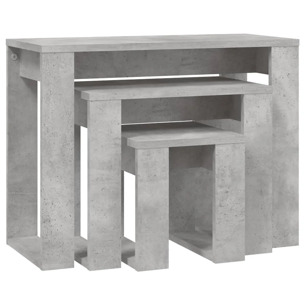 Tables gigognes modulables pour salon lot de 3 d'appoint style béton