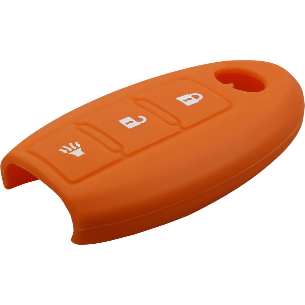 PhoneNatic Silikon Schlüssel Hülle kompatibel mit der Infiniti 3-Tasten Fernbedienung in orange Funkschlüssel 3-Key