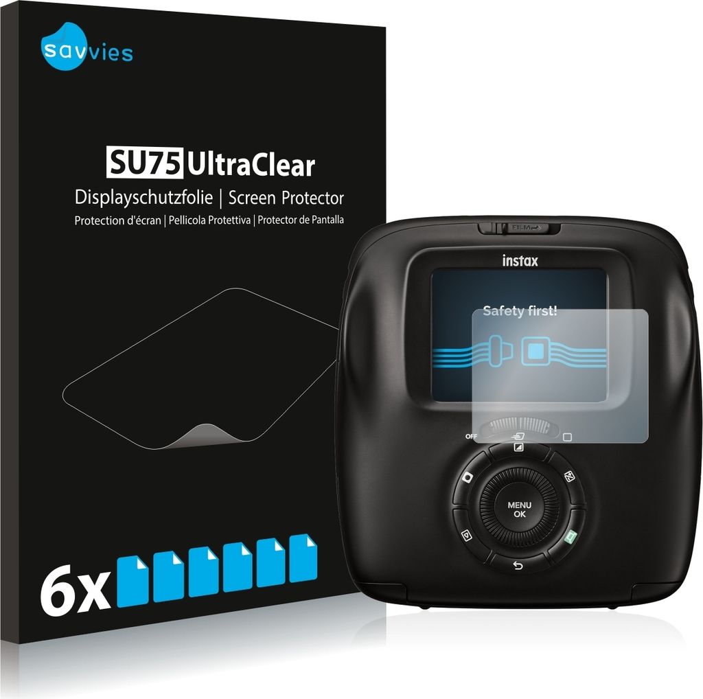 6x Für Fujifilm Instax Square SQ20 Schutzfolie Savvies Displayschutz Display Schutz Folie Klar Transparent