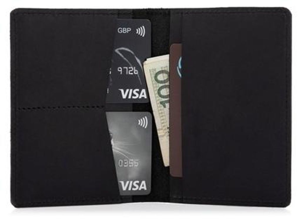 Herrenbrieftasche „Slim Wallet“ für Ausweise und Geldscheine, schwarz, ZC02B