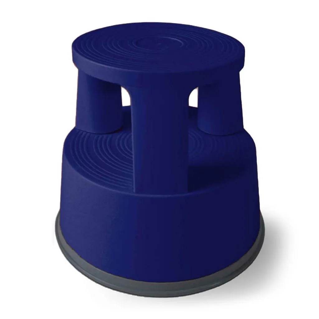 Tabouret à roulettes Pied d'éléphant T7 Bleu - Escabeau Mobile Stable
