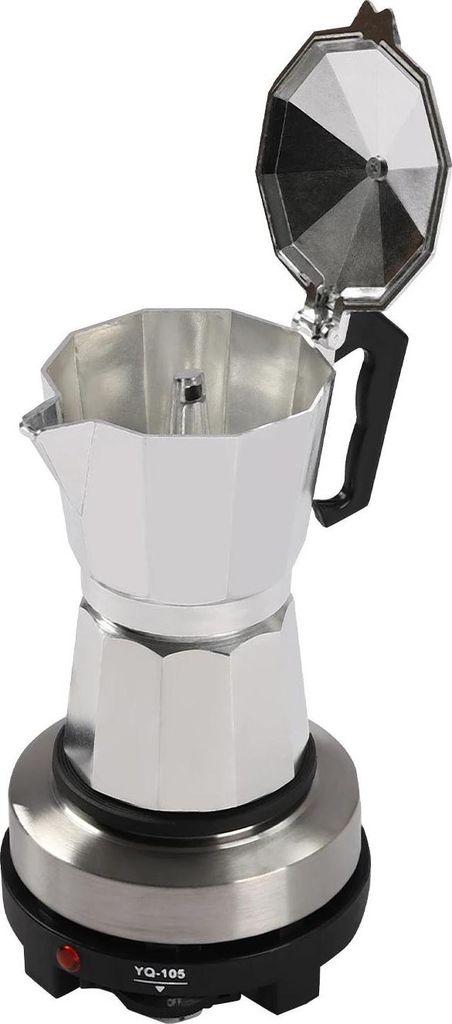 Mokkakanne - Elektrischer Espressokocher - 500 W - 5 Stufen - Einstellbare Temperatur - Heizplatte - Automatische Erwärmung - Silber