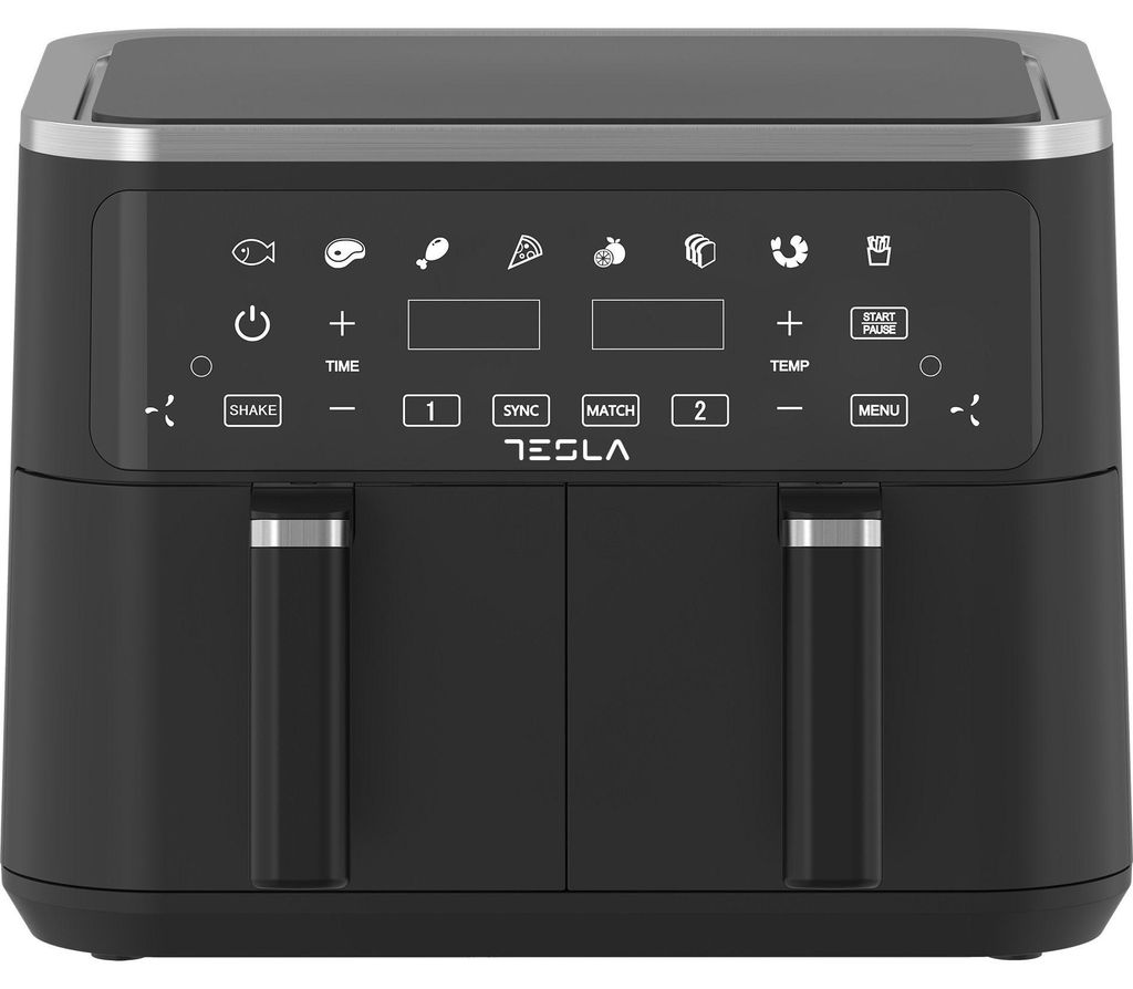 Tesla AF900BSD Heißluftfritteuse, 9 L, Doppelkorb, 2400W, Produktbild 