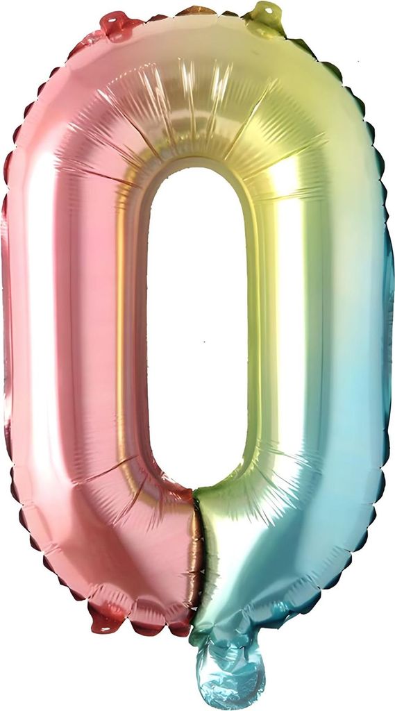 Ballon en plastique lettre O, arc-en-ciel multicolore, env. Image du produit 