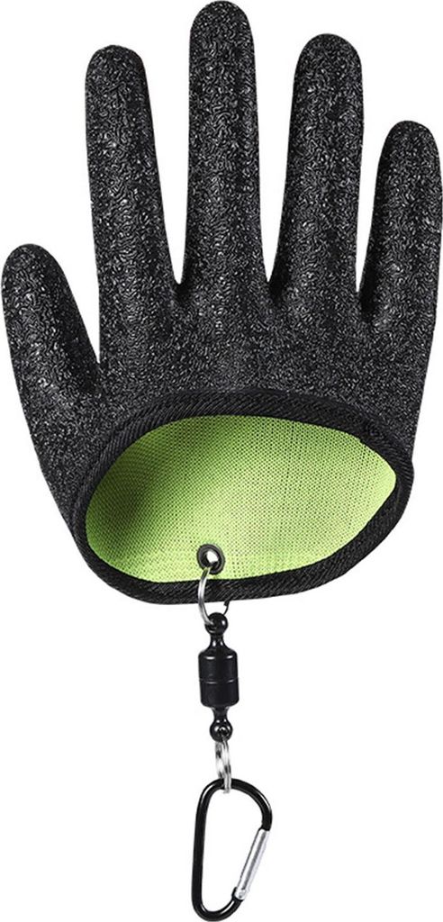 1/2-teilige Angelhandschuhe mit Magnetverschluss, rutschfester, strukturierter Griff, durchstichfest, wasserdicht, zum Fangen von Fischen