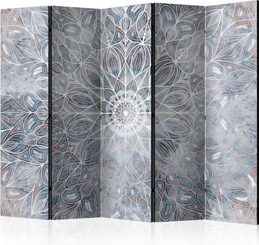 Akusticher Raumteiler Mandala Foto Paravent 225x172 cm beidseitig auf Vlies-Leinwand bedruckt Akustikschaum Trennwand Spanische Wand Sichtschutz Ho...