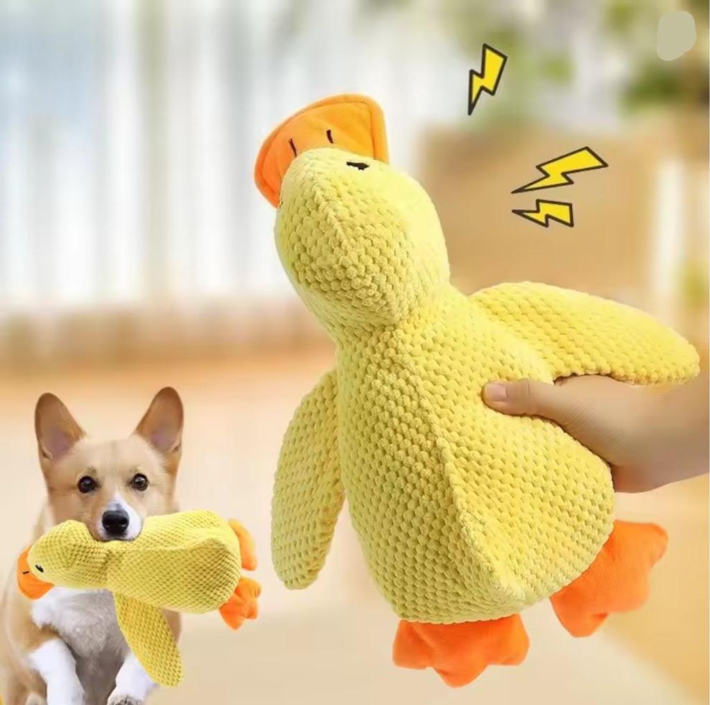 2er-Set Plüsch-Begleiter-Schlafente-Hundespielzeug für kleine und große Hunde, S und M
