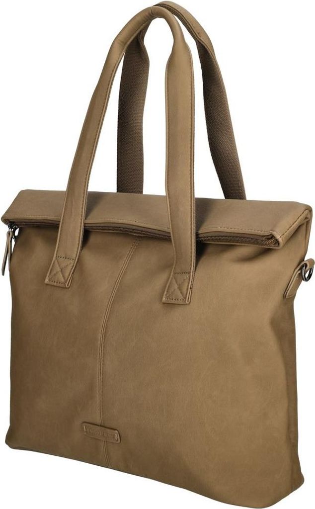 XL großer Damen Shopper Umhängetasche Tasche Leder Optik Schultertasche Büro Arbeit Braun