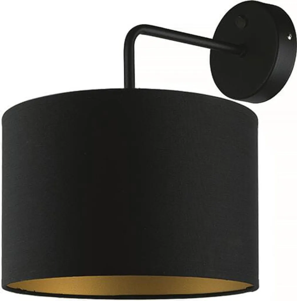 Lampe murale design ALICE en tissu noir et doré pour salon et chambre