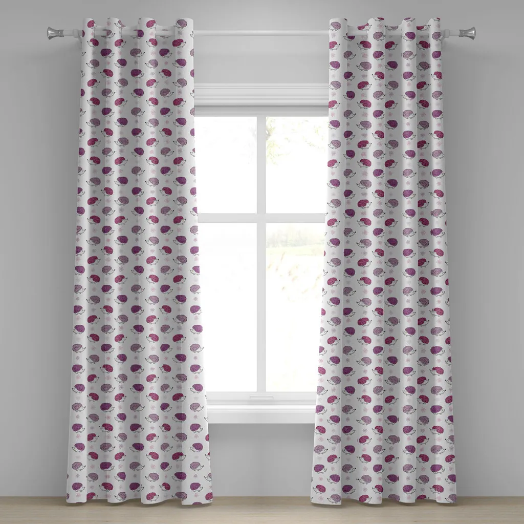 Rideau anti-ternissement hérisson violet pour déco de fenêtre originale